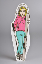 Lady Skier - a paper puppet.