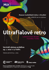 Ultraviolet Retro poster with colourful fish.