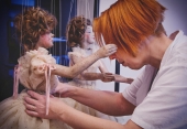 Restorer Lenka Dolanská treats Edgar Degas' puppet called Dancer.