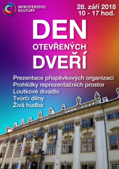 Plakát k akci Den otevřených dveří MK ČR s Nostickým palácem, sídlem ministerstva.