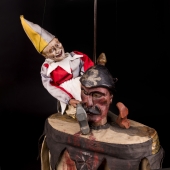 Jester and Kaiser Wilhelm II. - puppets of Kopecký brothers from Czech legions in Italy.